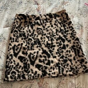 Ann Taylor Black and Tan Animal Print Mini Skirt